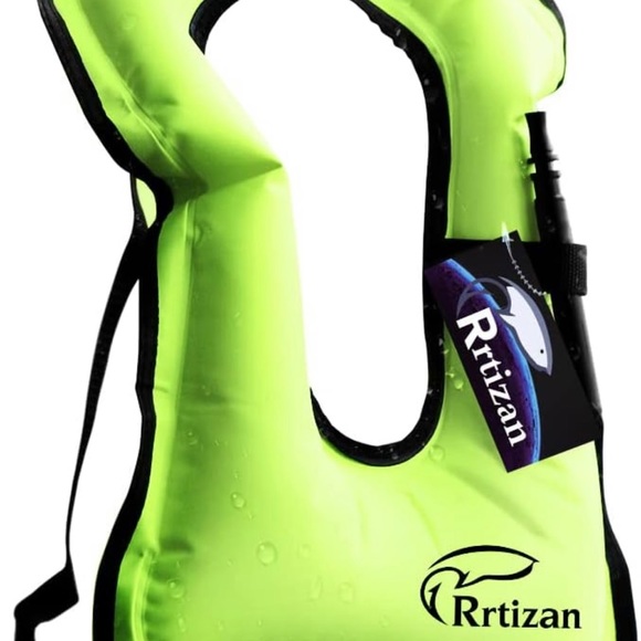 Rrtizan Child Inflatable Snorkel And Swim Jacket Neon Green - Picture 1 of 8